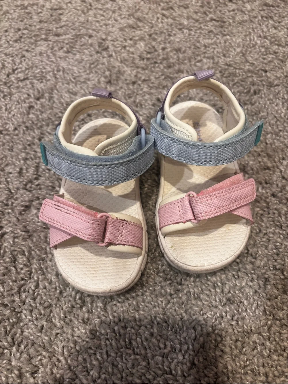 Carter's Pink and Light Blue Toddler Hook-and-Loop Sandals